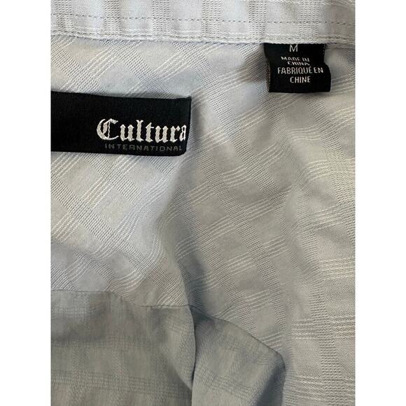 Cultura International Light Blue Short Sleeve Button-Up Shirt Men’s Med. Texture - Picture 4 of 6